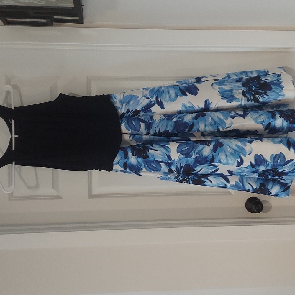 Blue and White Floral Dress